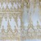 1 Yard White Corded Bridal Lace Fabric Embroidered on Polyester Net Mesh 52 inch Width